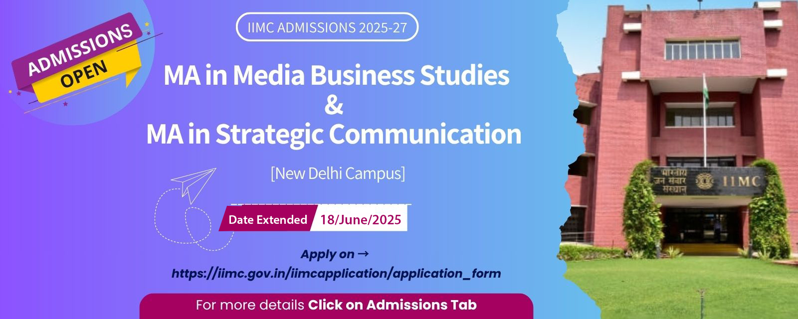 IIMC 25-26 batch admission
